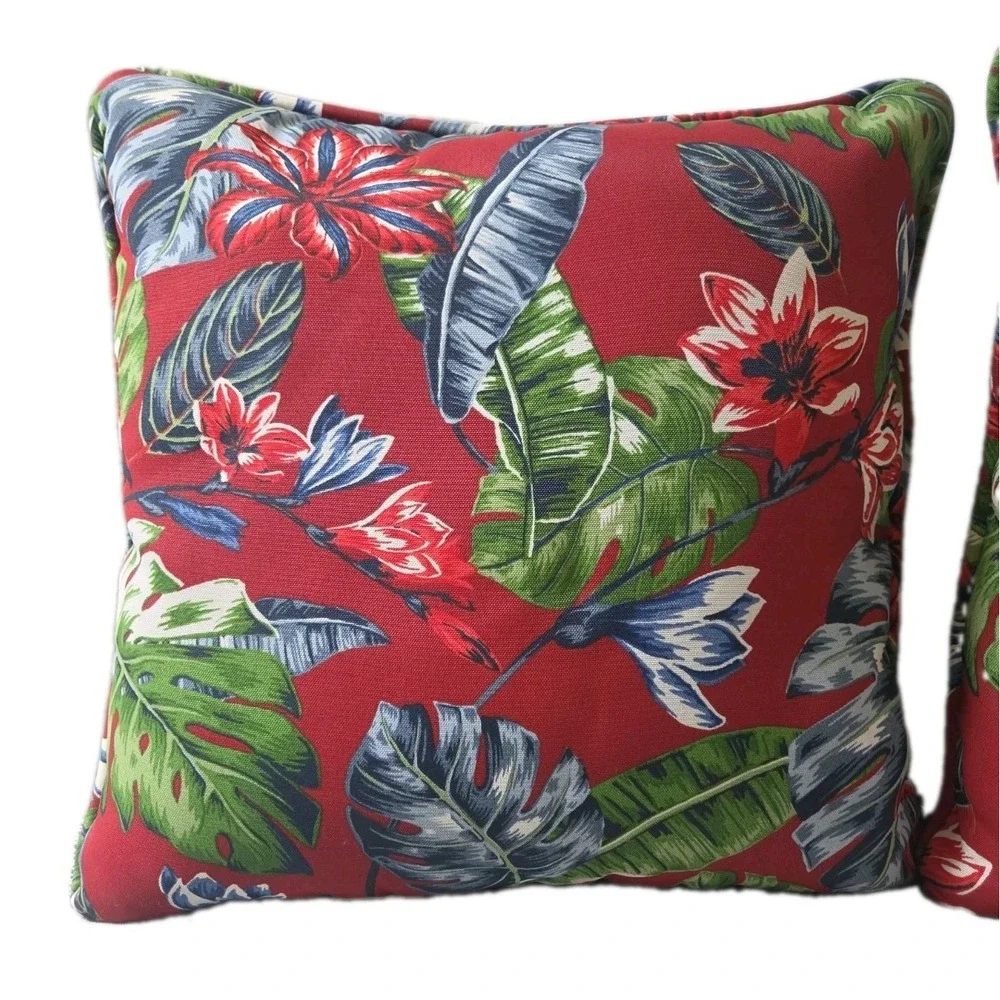 2 Outdoor Throw Pillows Tropical Theme 18